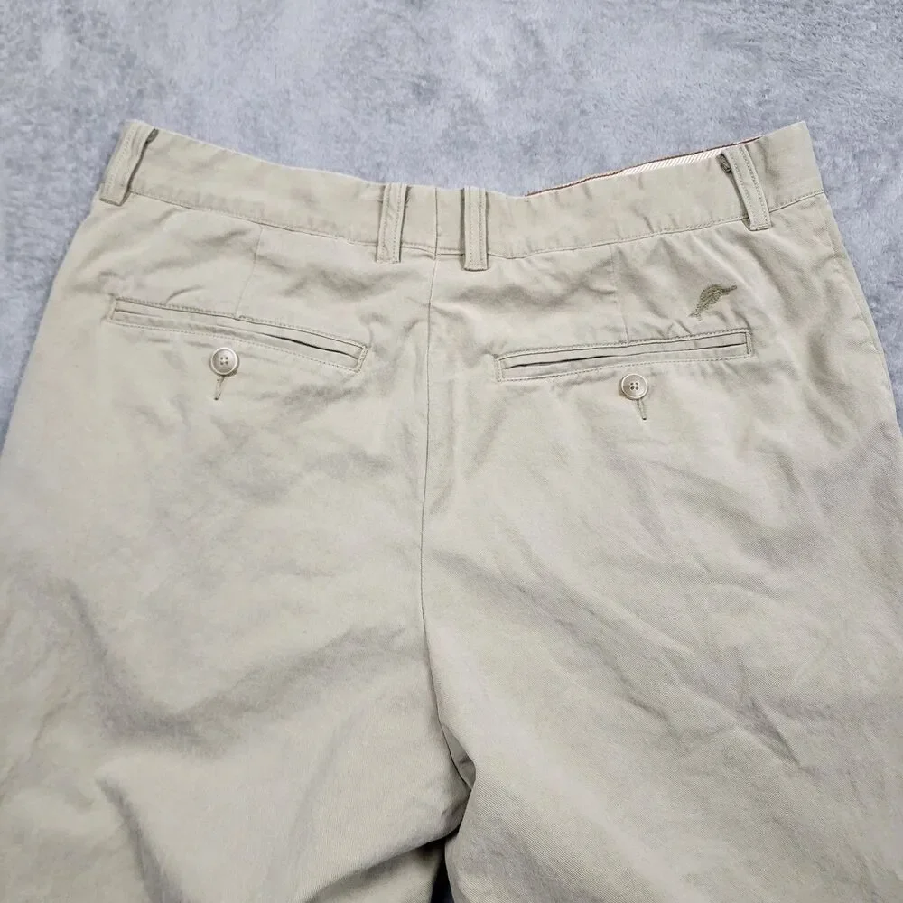 Tommy Bahama Men's Pants 34x30 Beige Straight Leg Lightweight Casual Trousers